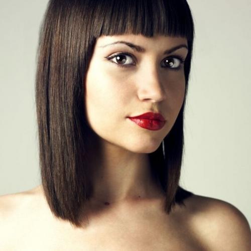 Челка шторка с каре. Чёлка