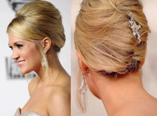 Чем заколоть сзади волосы. Прически с  крабиком  на  длинные волосы  