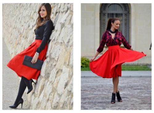 Образ черная юбка красная блузка. С чем можно носить красную юбку, правила сочетания моделей и выбор образа