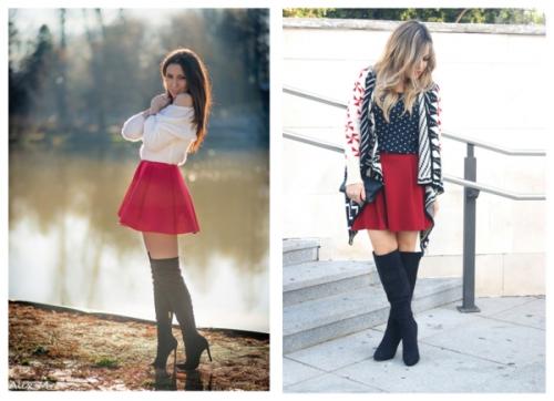 С чем носить красную юбку зимой. С чем носить юбку красного цвета? 30 фото-идей