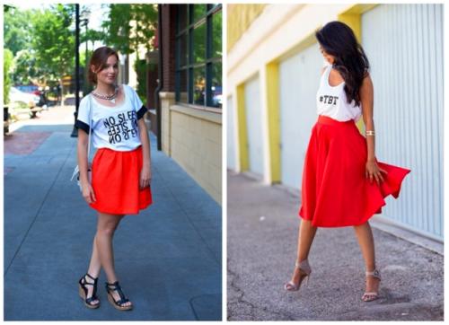 С чем носить красную юбку зимой. С чем носить юбку красного цвета? 30 фото-идей