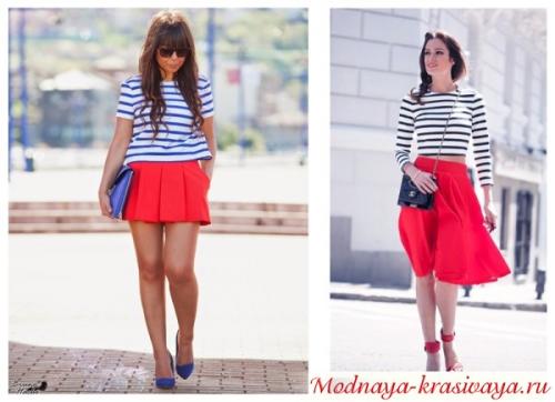С чем носить красную юбку зимой. С чем носить юбку красного цвета? 30 фото-идей