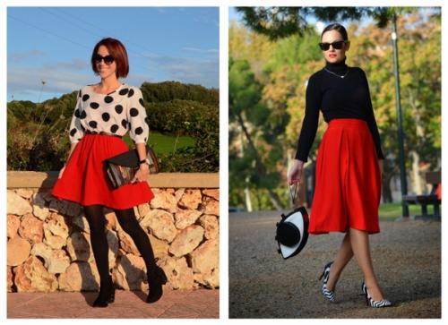 С чем носить красную юбку зимой. С чем носить юбку красного цвета? 30 фото-идей
