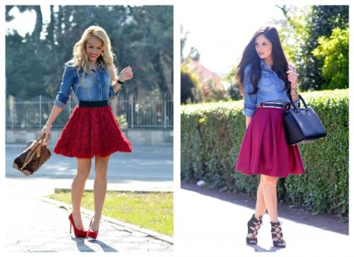 С чем носить красную юбку зимой. С чем носить юбку красного цвета? 30 фото-идей