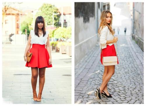 С чем носить красную юбку зимой. С чем носить юбку красного цвета? 30 фото-идей