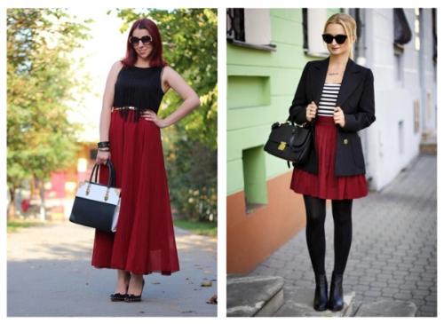 С чем носить красную юбку зимой. С чем носить юбку красного цвета? 30 фото-идей