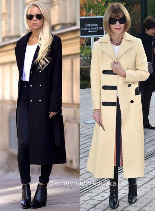 С чем носить удлиненное пальто. ДЛИННОЕ пальто — 55 фото-советов с чем носить.