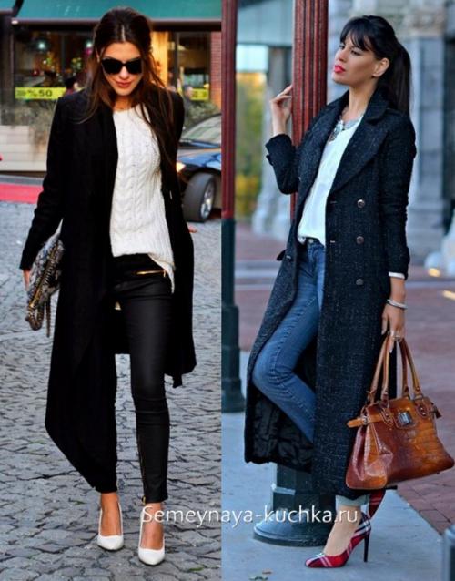 С чем носить удлиненное пальто. ДЛИННОЕ пальто — 55 фото-советов с чем носить.