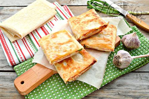 Начинки для лавашей тонких жареные. Ингредиенты: