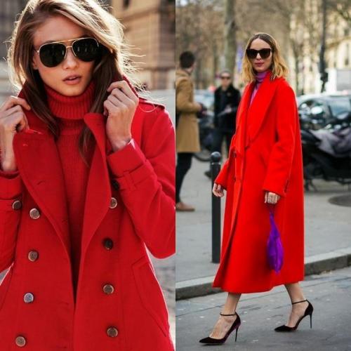 С чем носить красное пальто 2020. Какой фасон выбрать