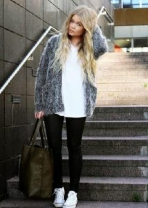 Лук с серым кардиганом. Варианты сочетания разных вариантов моделей