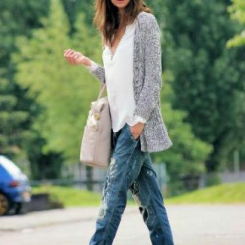 Лук с серым кардиганом. Варианты сочетания разных вариантов моделей