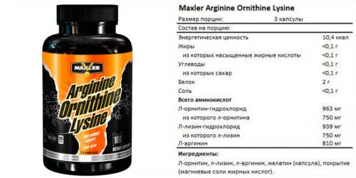 Аргинин лизин Глютамин комплекс. Arginine Ornithine Lysine от Maxler