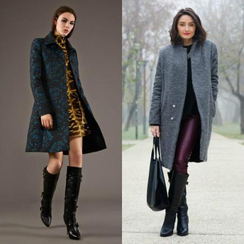 Пальто с короткими ботинками на каблуке. Пальто до колена, выше колена и ниже колена – подбираем обувь для каждого случая