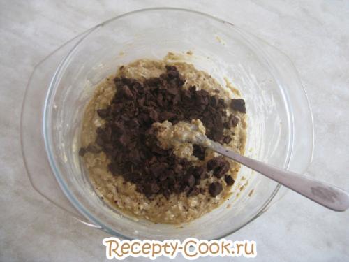 Овсяное печенье с бананом и шоколадом