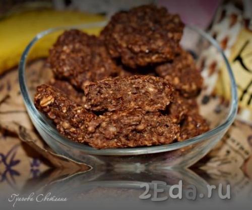 Постное овсяное печенье с бананом.