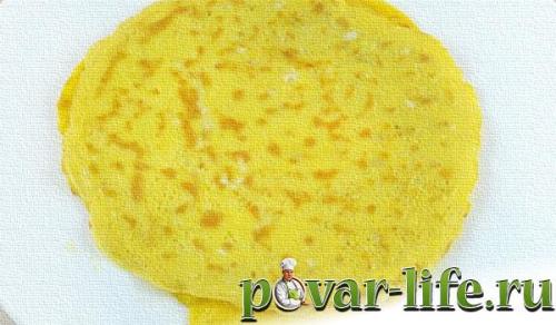 Салат с омлетным блином. Салат с курицей и омлетными блинчиками