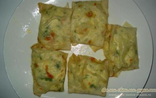 Лаваш с творогом в микроволновке. 