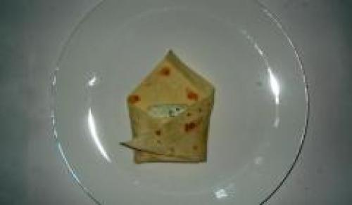 Лаваш с творогом в микроволновке. 