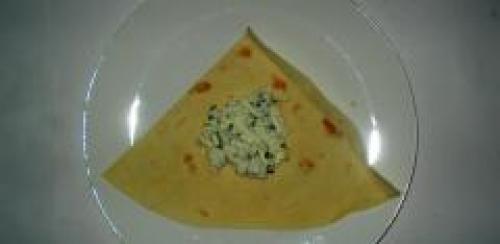 Лаваш с творогом в микроволновке. 