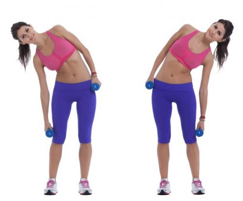 Упражнения, чтобы убрать живот и бока. Упражнения для живота и боков с гантелями