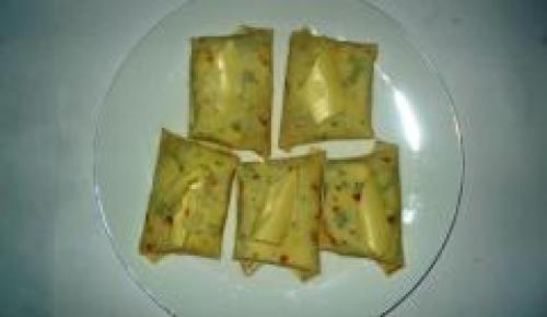 Лаваш с творогом в микроволновке. 