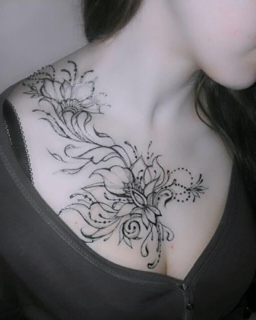 Тату на ключицах. Тату на ключице – значение