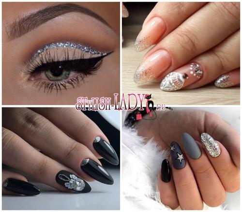 Маникюр под черное платье 2019. Варианты маникюра к черному платью