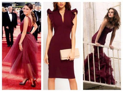 Маникюр под платье цвета марсала. Цвет марсала в макияже