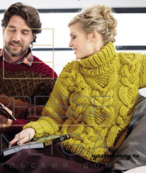 Вязаные спицами свитера крупной вязки. Свитер крупной вязки, с чем носить 08