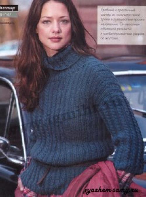 Вязаные спицами свитера крупной вязки. Свитер крупной вязки, с чем носить 09