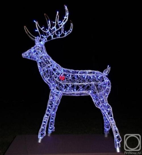Самодельный новогодний олень. Новогодний олень из проволоки