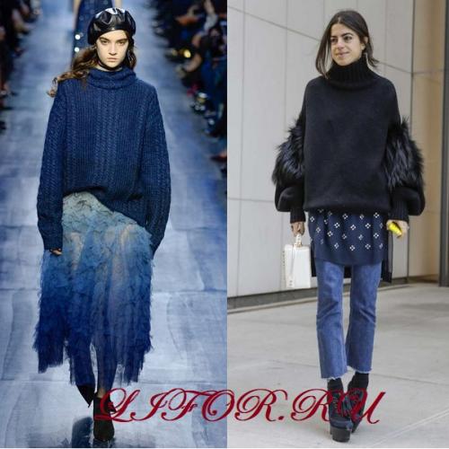 Свитер оверсайз крупной вязки. Чем отличается объёмный свитер или джемпер оверсайз крупной вязки (с фото)