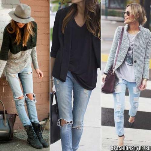 Модные образы с рваными джинсами. С чем носить рваные джинсы? Советы стилистов и модные луки!