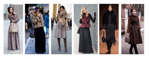 Как носить куртку с юбкой. Как носить юбки зимой