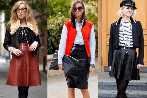 Юбка трапеция ниже колен. Будничные луки