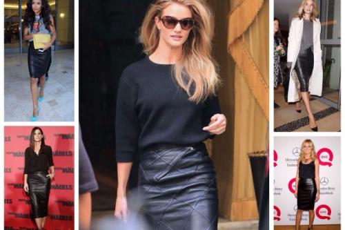 Юбка трапеция ниже колен. Будничные луки