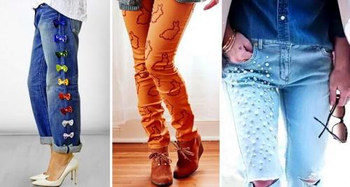 Как украсить детские джинсы бусинами. Украшение джинсов: лучшие идеи