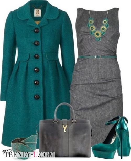 Украшения к серому трикотажному платью. Серое платье и деловой стиль одежды