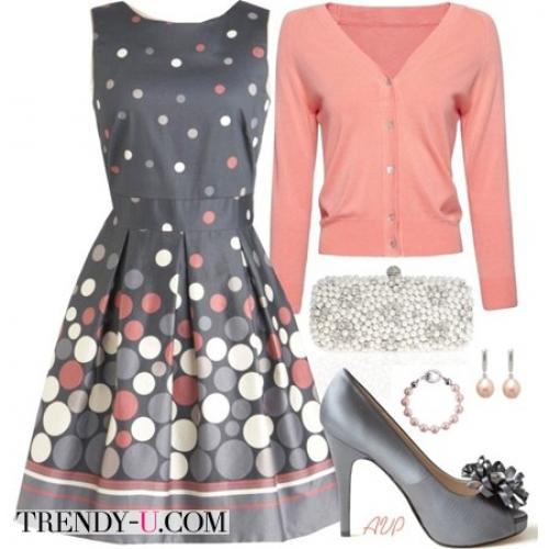 Украшения к серому трикотажному платью. Серое платье и деловой стиль одежды