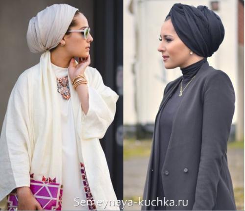 Как на голову шарф. шарф-палантин на голове.