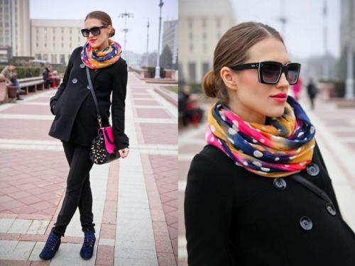 Как завязать легкий шарф-хомут. Учимся носить шарф-хомут с пальто: 5 модных правил и 8 основных способов