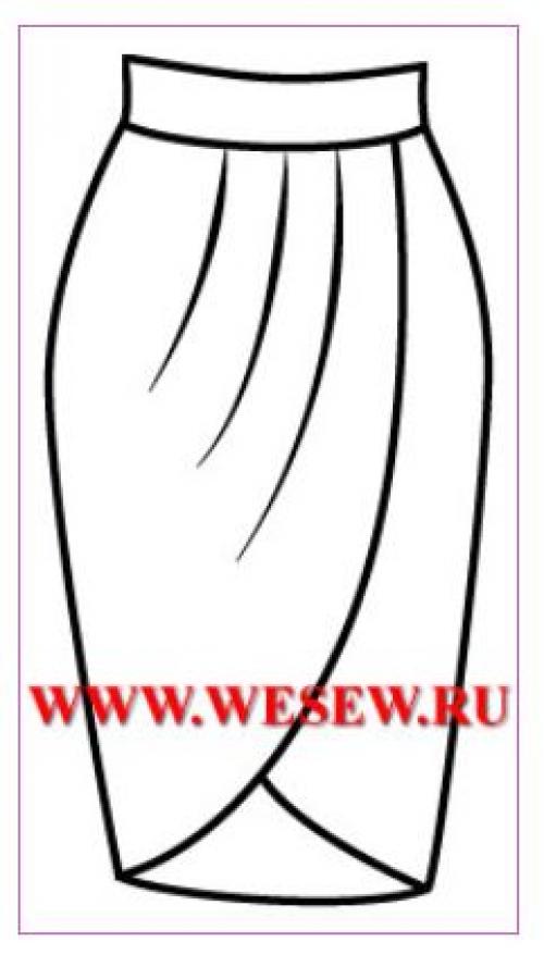 Выкройка юбки с запахом. Юбка с запахом без боковых швов: кроим и шьем быстро и легко