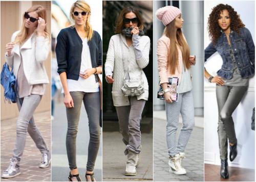 С чем носить серые джинсы? Более 50 фото образов!