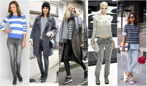 С чем носить серые джинсы? Более 50 фото образов!