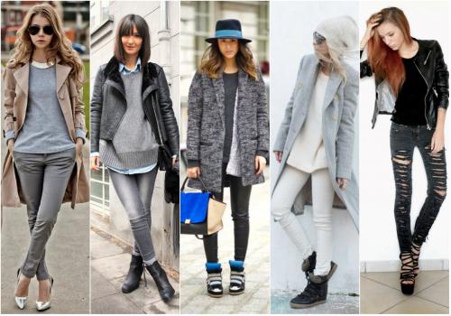 С чем носить серые джинсы? Более 50 фото образов!