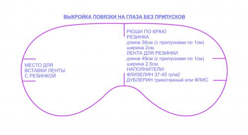 Маска для сна своими руками. Очки для сна своими руками (выкройка)