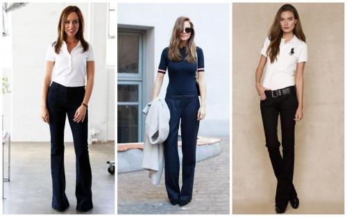 Какие туфли выбрать, чтобы образ в футболке выглядел более женственно. С чем носить женскую футболку поло