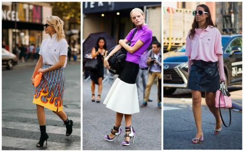 Какие туфли выбрать, чтобы образ в футболке выглядел более женственно. С чем носить женскую футболку поло