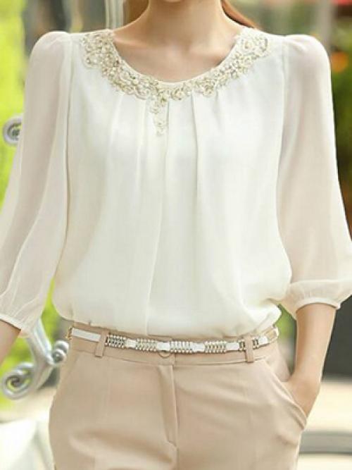 Кофточки с короткими рукавами. Фасоны летних блузок 15